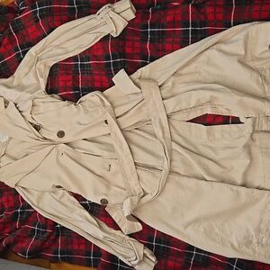 Beige trench coat